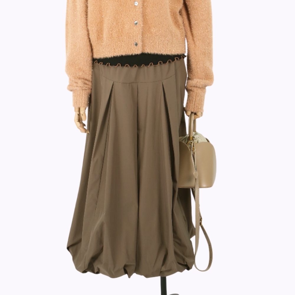 ARIES  率性簡約剪接打摺氣球裙