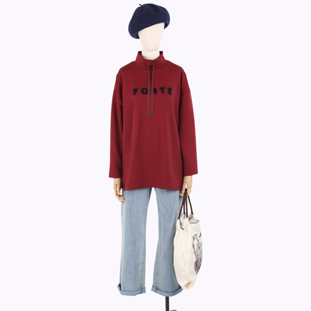 ARIES  簡約率性字母立體毛毛長版上衣