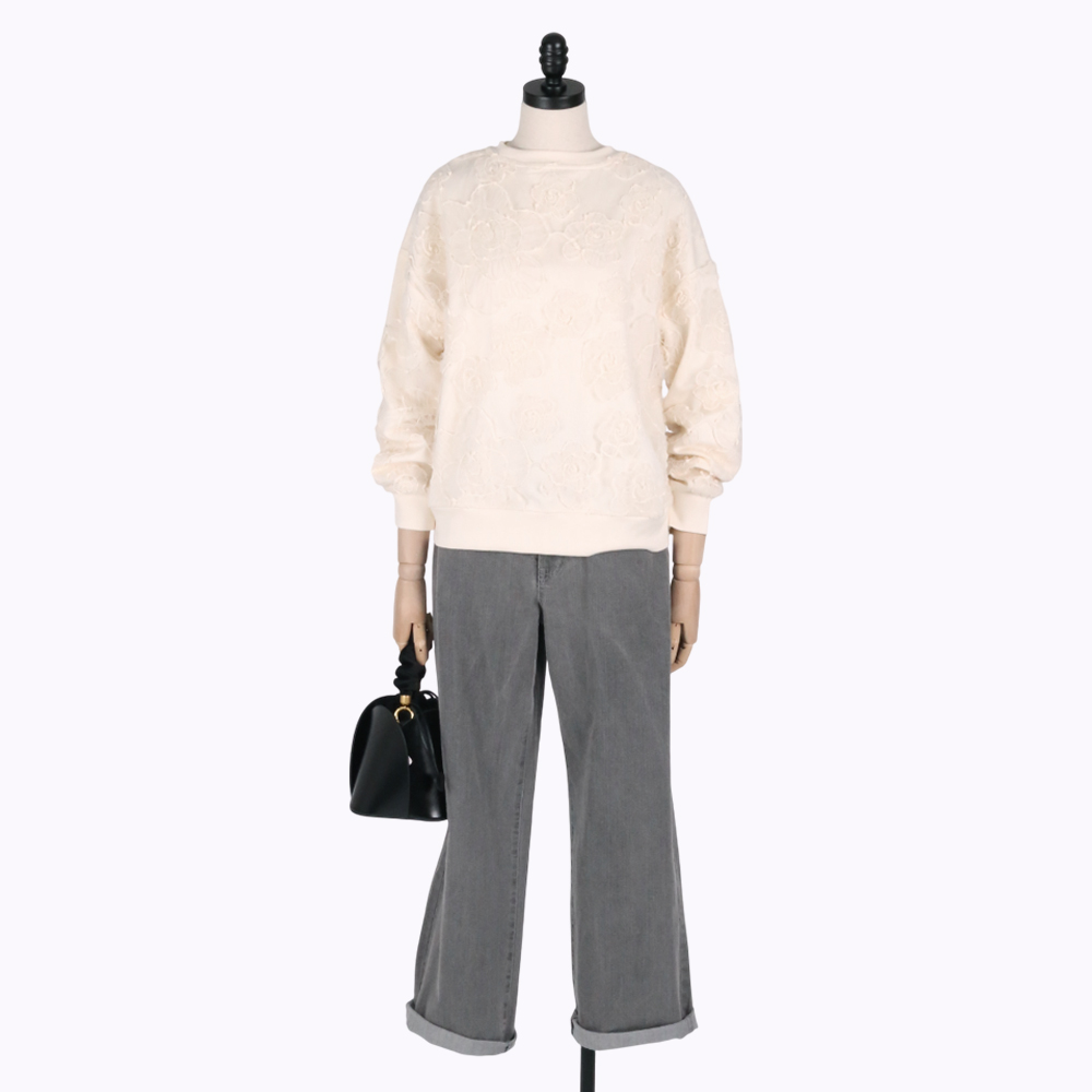 C`EST MOIJEU  甜酷感立體網紗蕾絲上衣