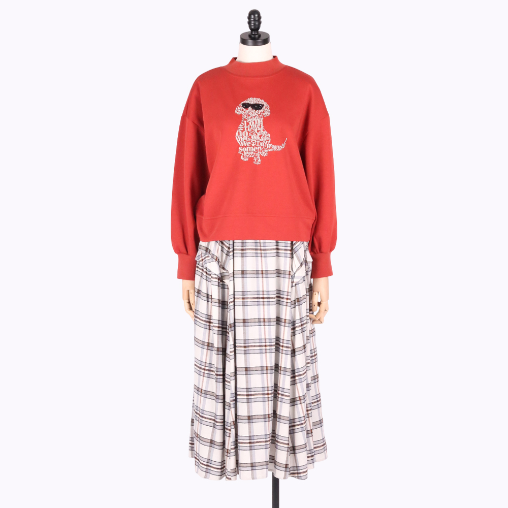 ARIES  個性簡約狗狗圖案立體刺繡上衣