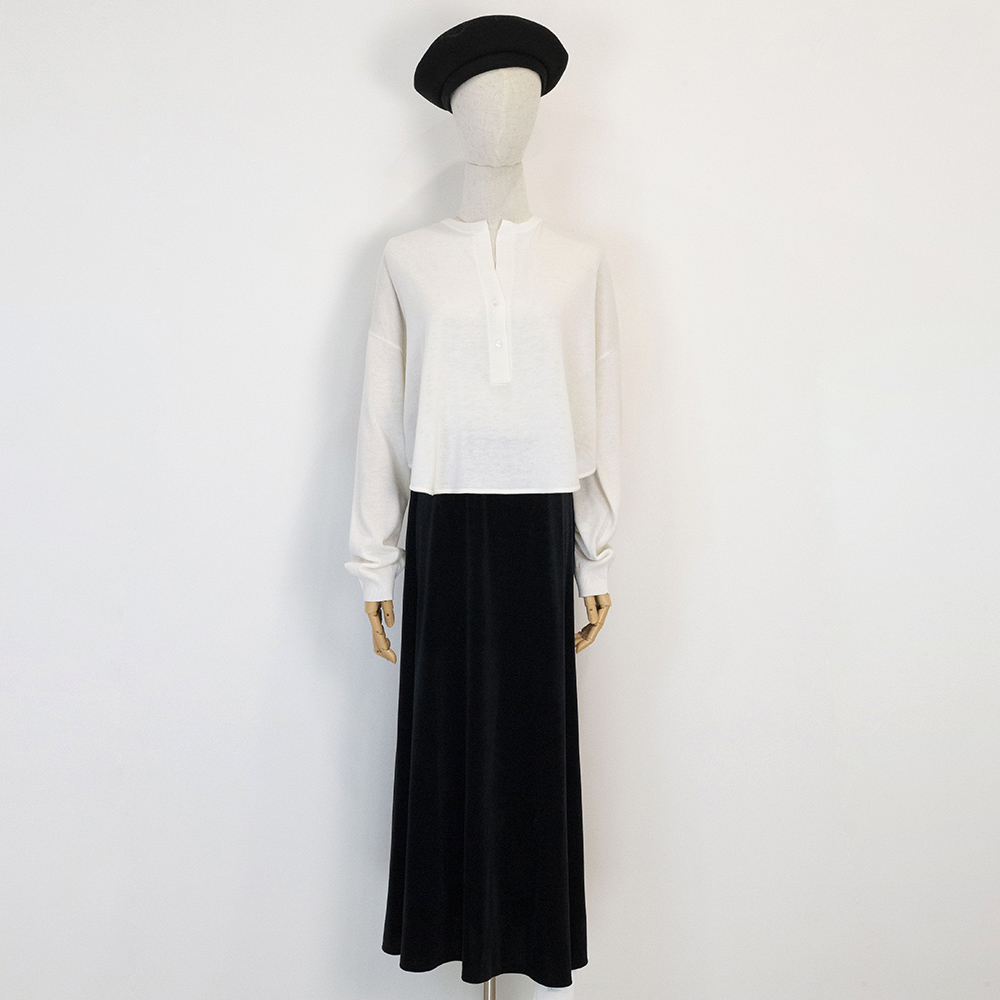 mizuiroind  都會簡約半開襟針織衫