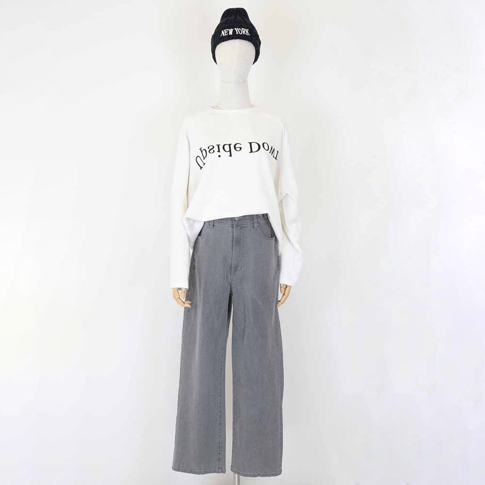 KARO  休閒簡約字母圖案植絨上衣