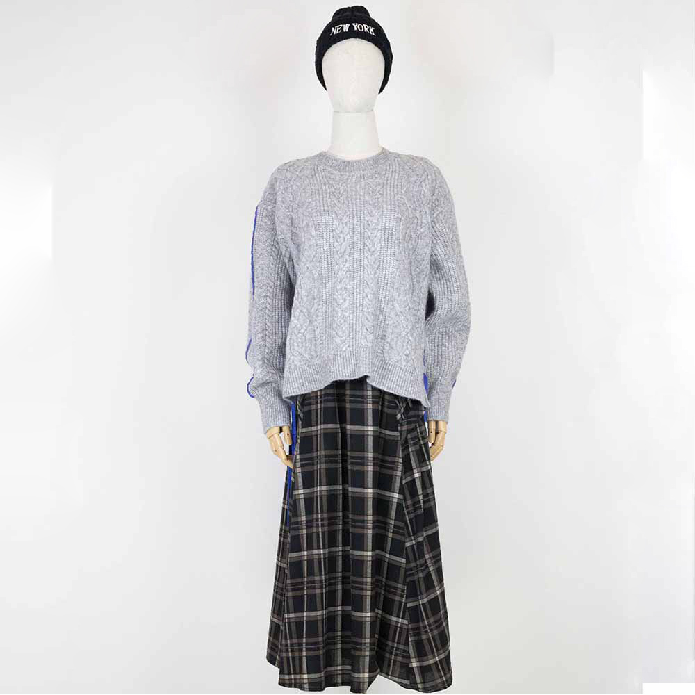 C`EST MOIJEU  俏麗率性側邊跳色綁帶毛衣