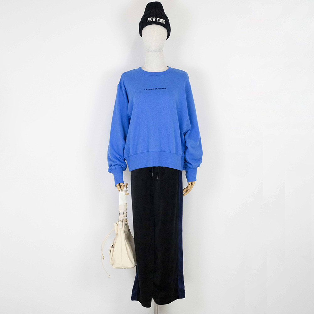 C`EST MOIJEU  休閒運動立體字母植絨上衣