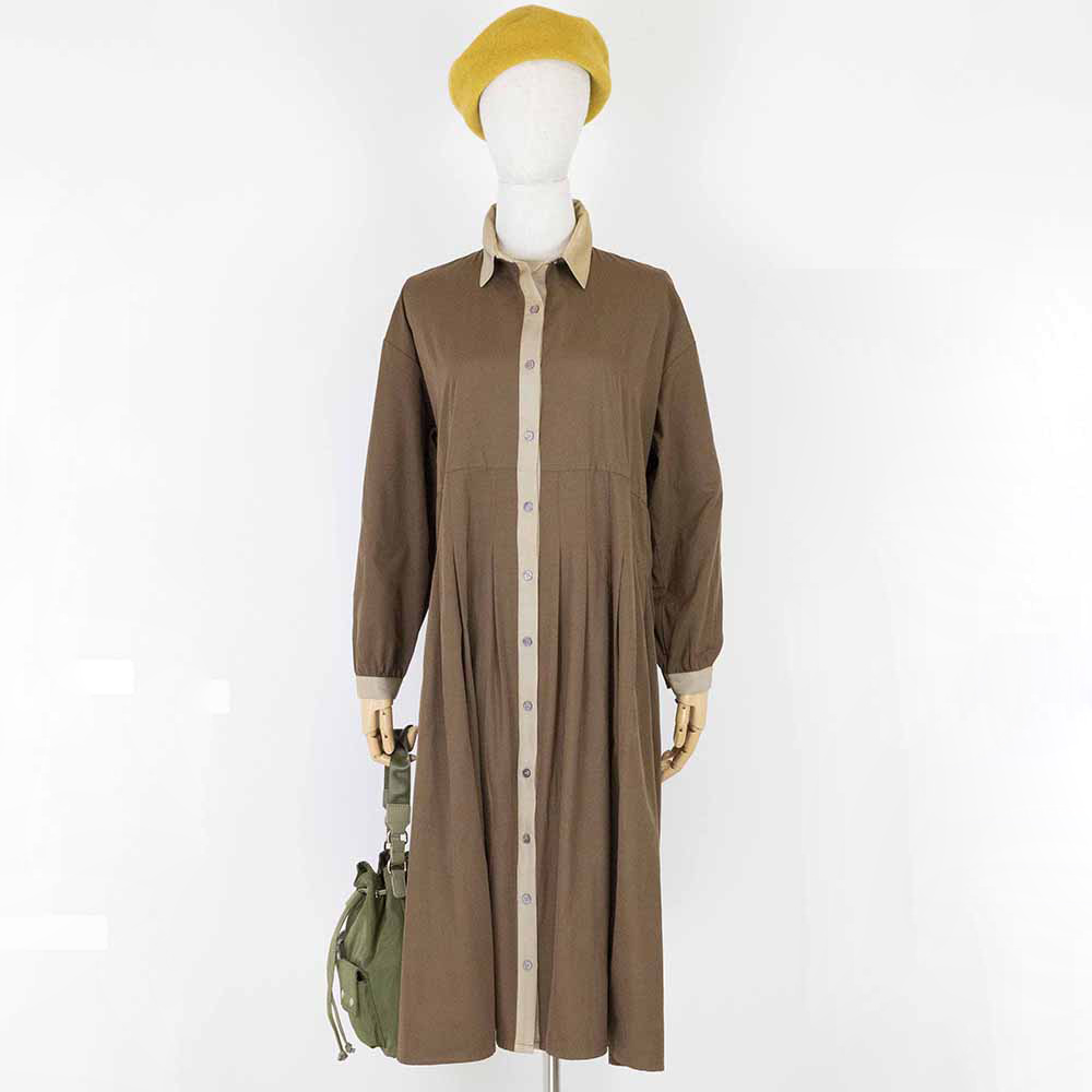 ARIES 文青學院風襯衫式洋裝