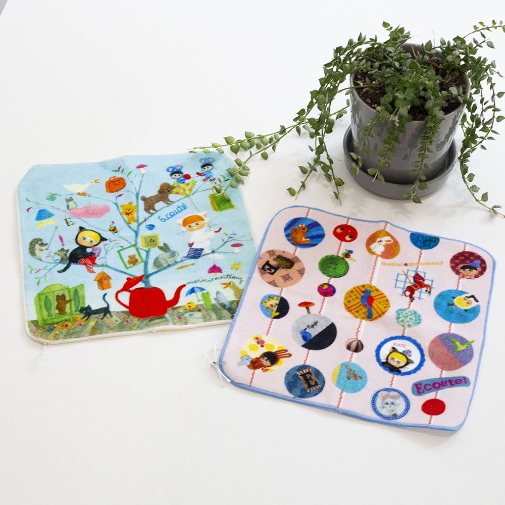 YINHWA  細緻柔軟可愛插畫圖案印花手帕