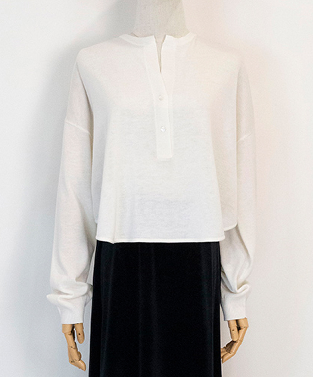 mizuiroind  都會簡約半開襟針織衫