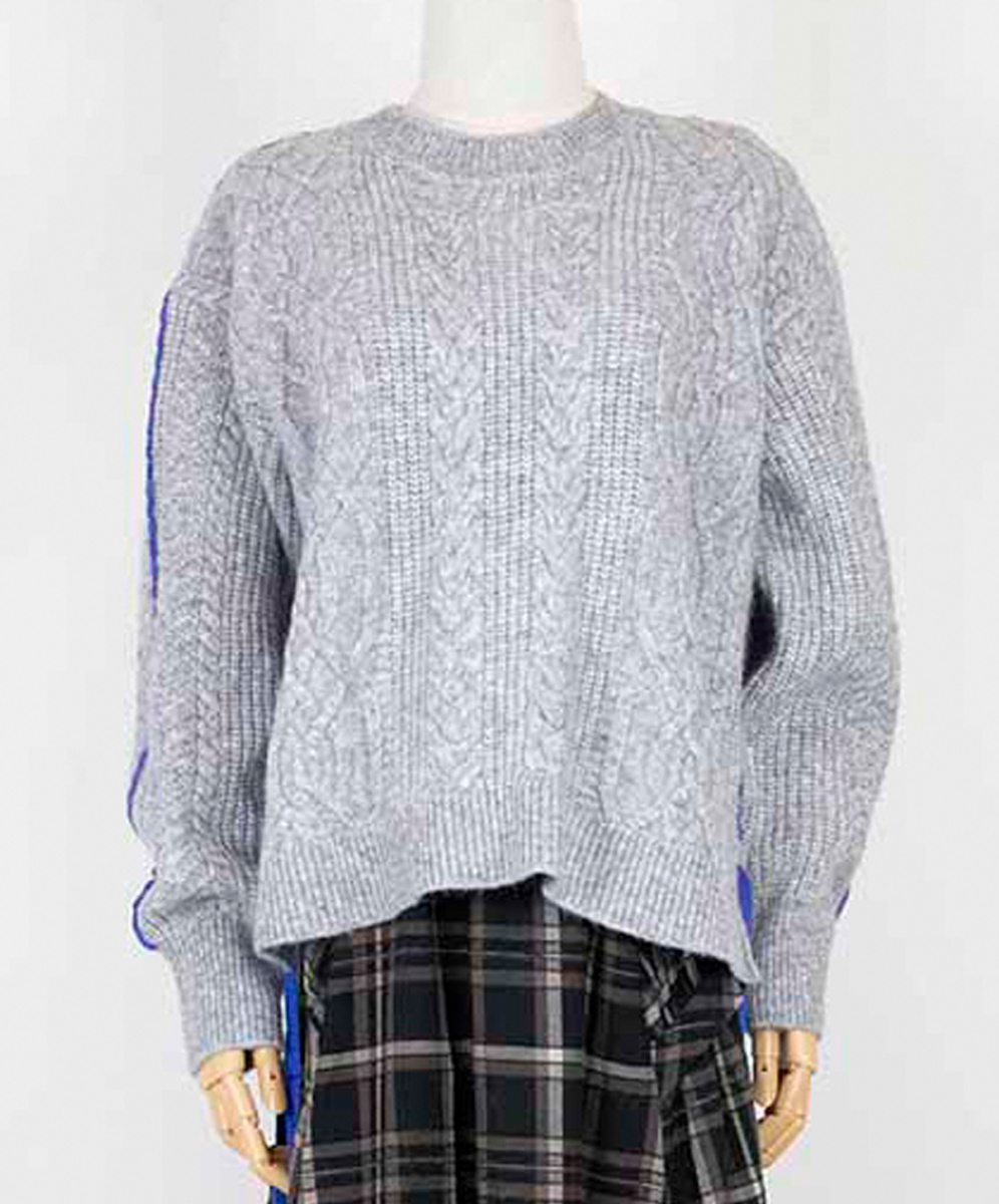 C`EST MOIJEU  俏麗率性側邊跳色綁帶毛衣