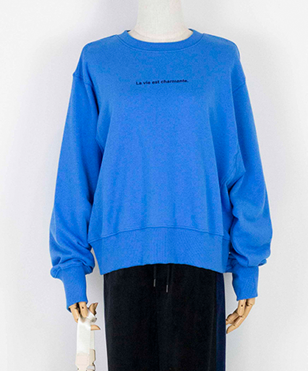 C`EST MOIJEU  休閒運動立體字母植絨上衣