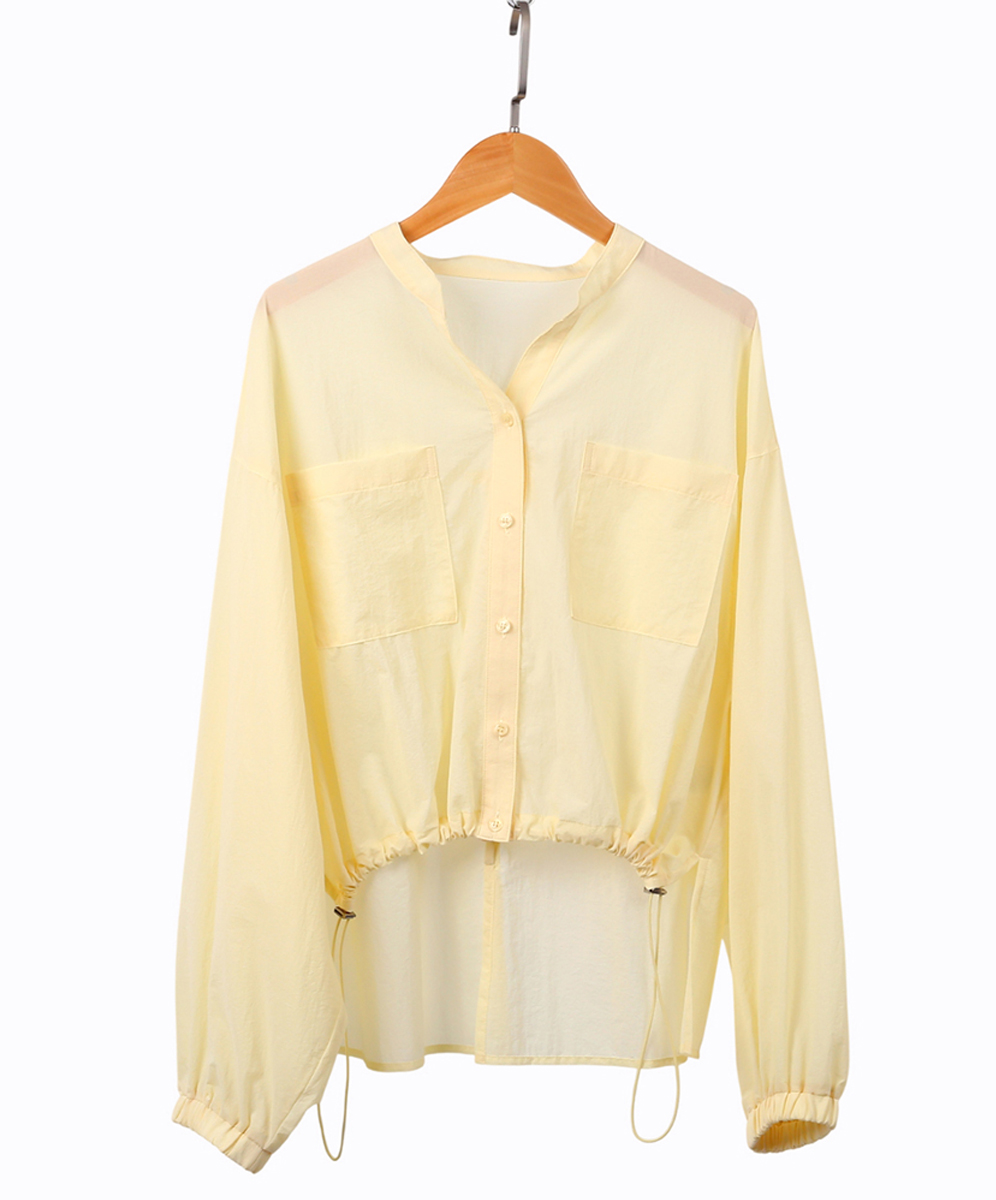 C`EST MOIJEU  簡約率性無領造型襯衫