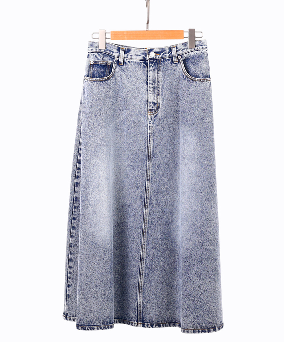 C`EST MOIJEU  簡約率性刷色A LINE單寧長裙