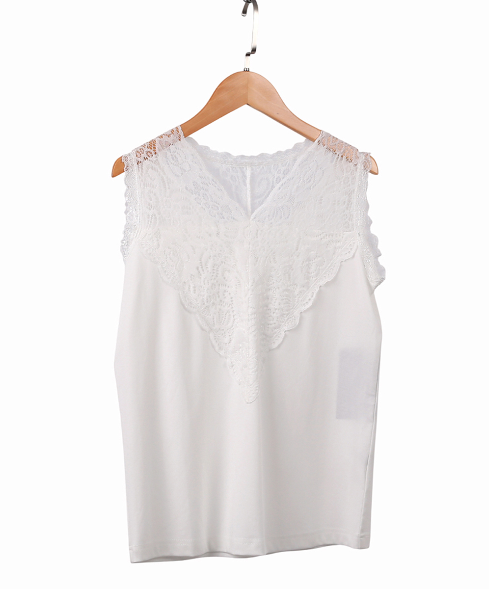 C`EST MOIJEU  浪漫優雅蕾絲拼接背心