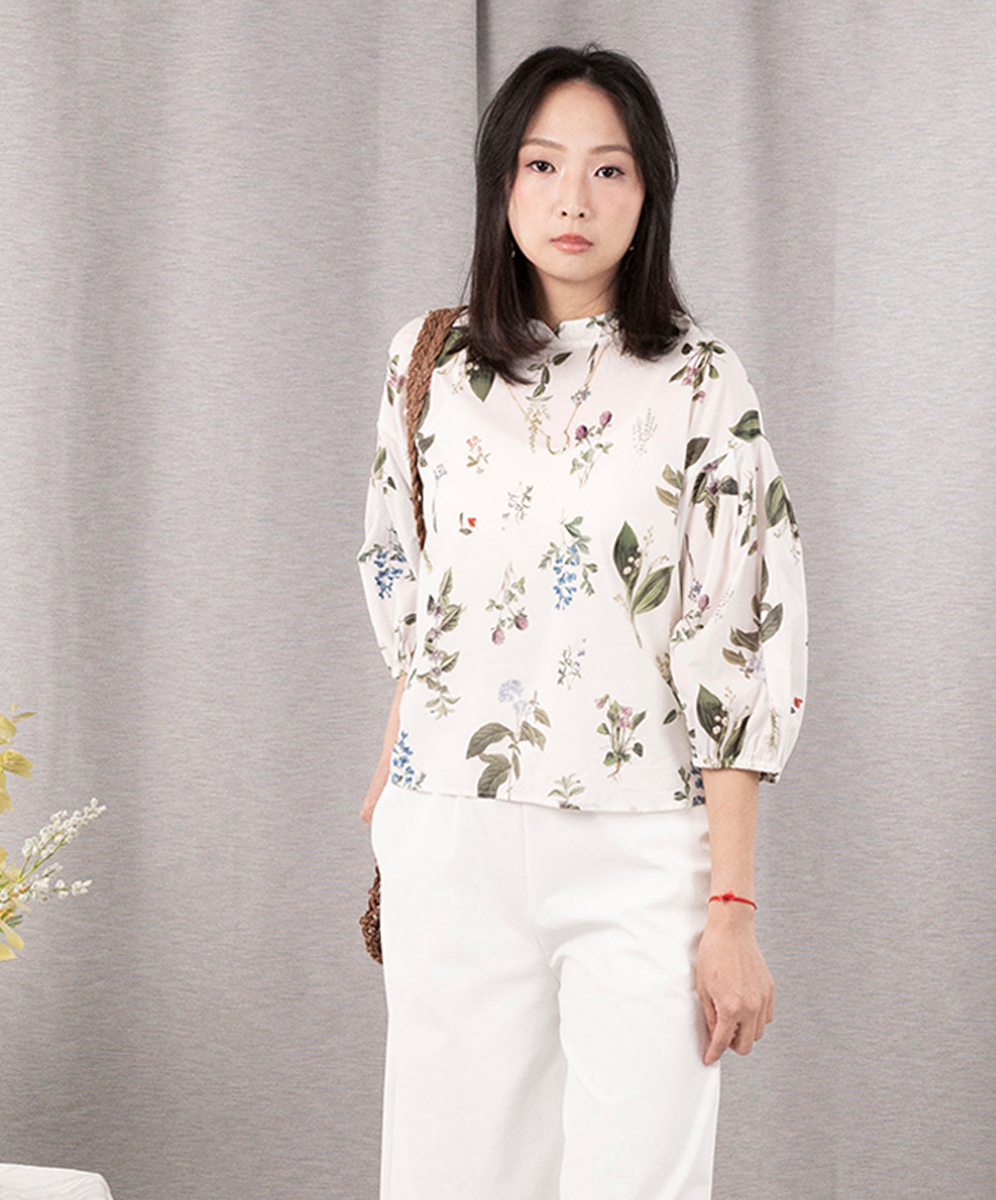 C`EST MOIJEU 清新優雅花卉印花上衣