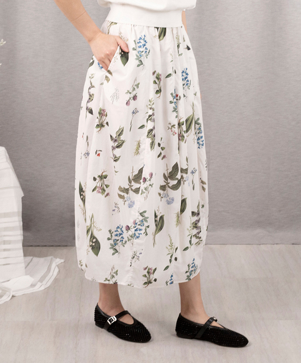 C`EST MOIJEU  甜美典雅花卉印花圖案裙