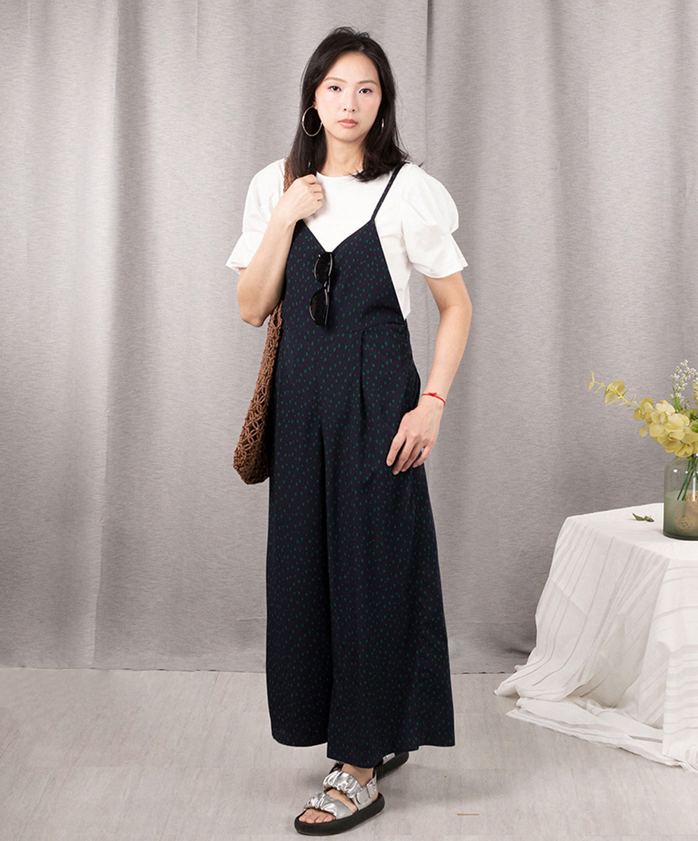 C`EST MOIJEU  時尚俏麗跳色點點連身褲