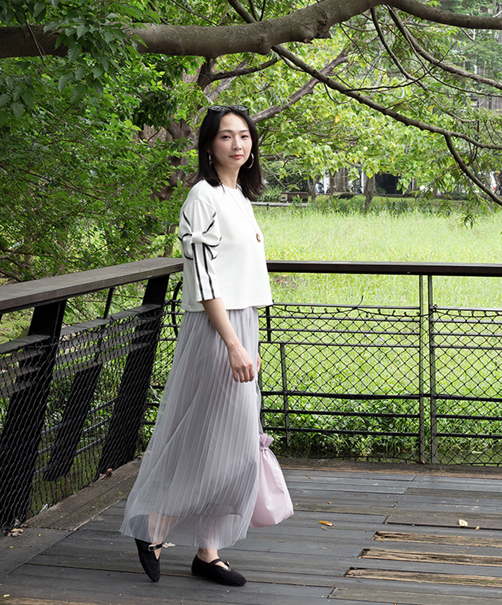 C`EST MOIJEU  甜美簡約蝴蝶結裝飾袖上衣