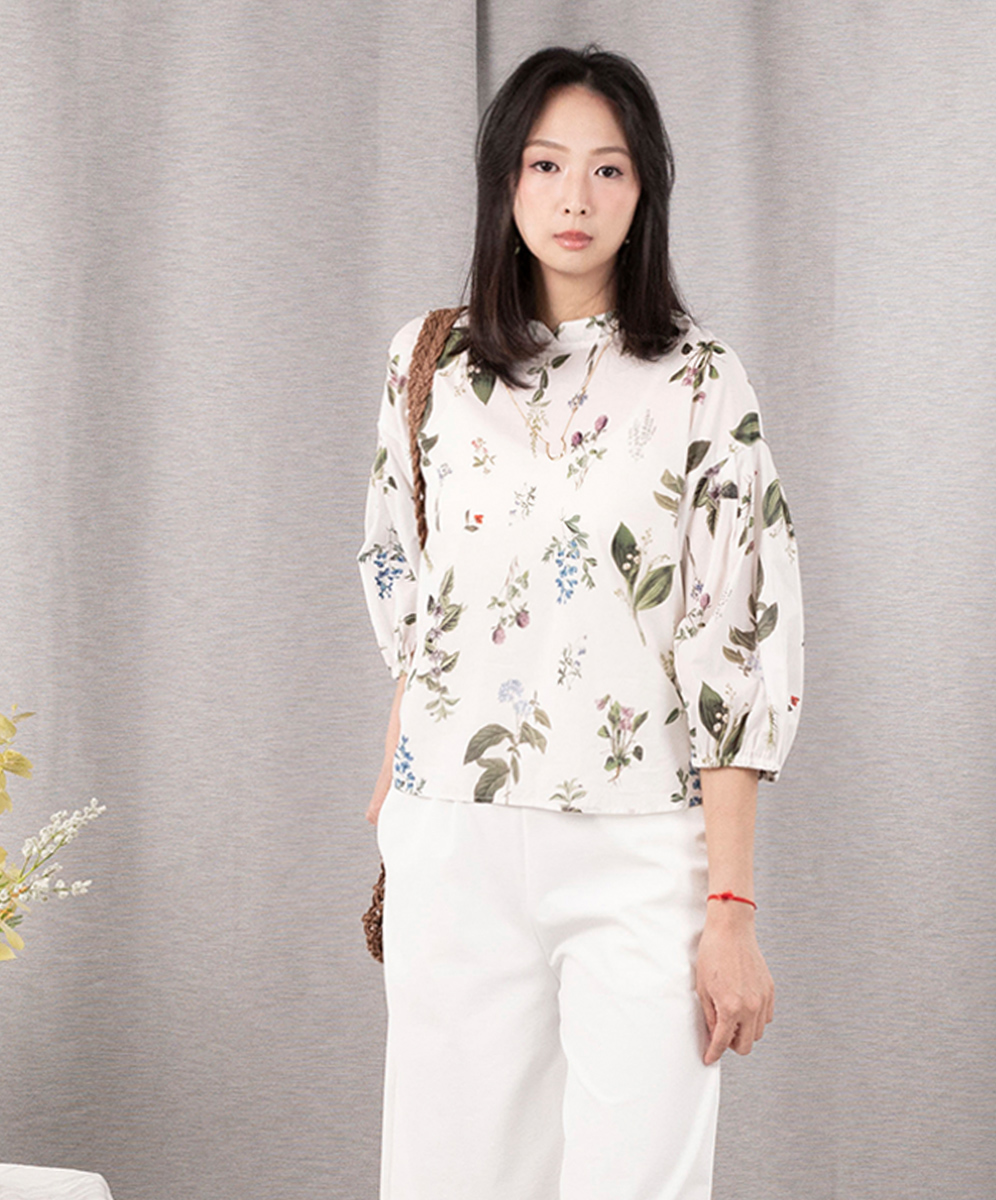 C`EST MOIJEU 清新優雅花卉印花上衣