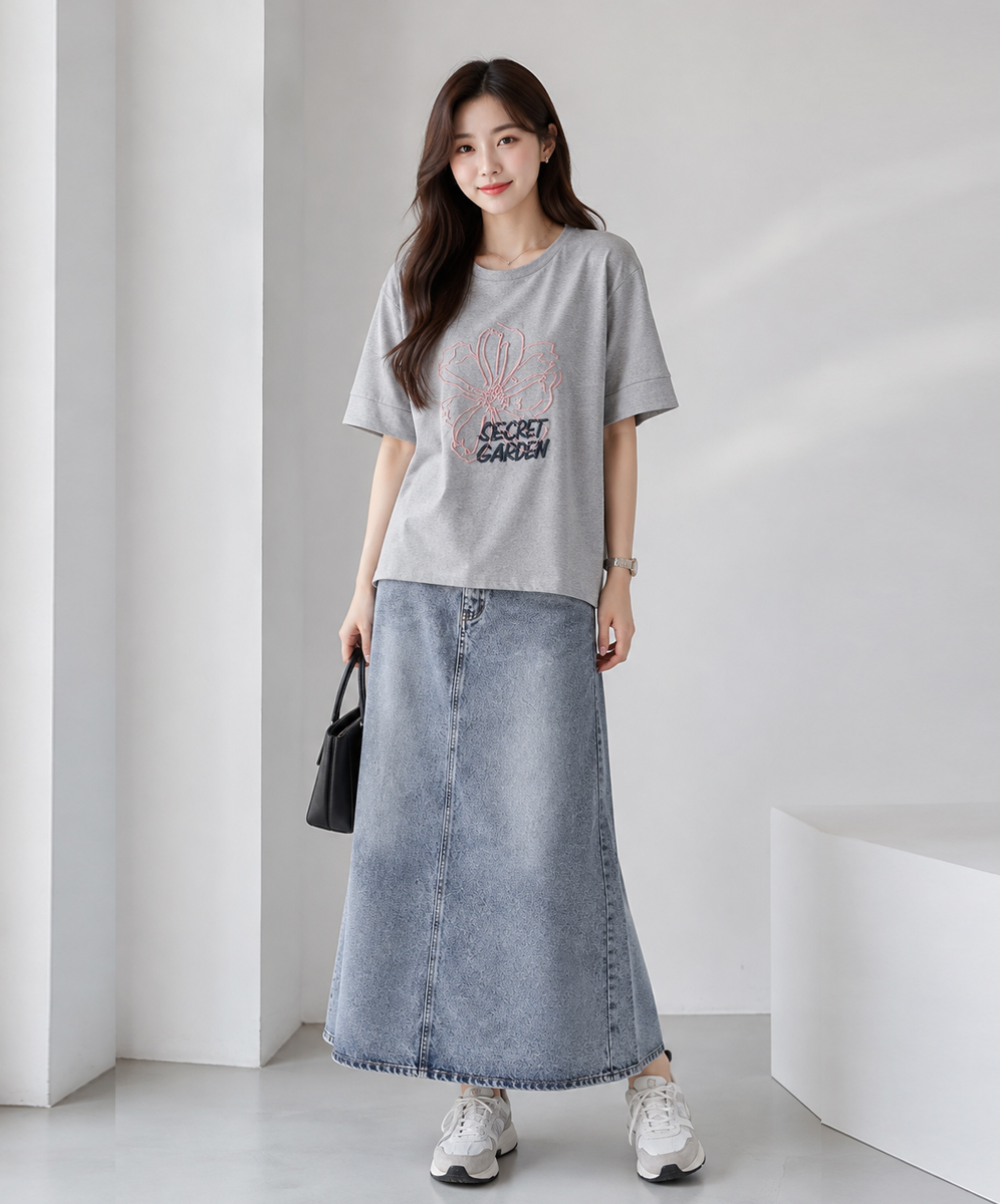 ARIES  甜美跳利跳色立體刺繡上衣